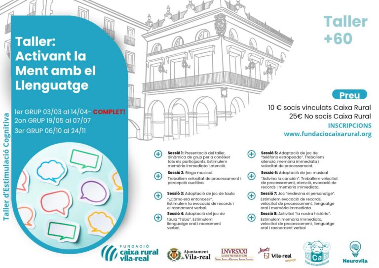 Vila-real acull el taller ‘Activant la ment amb el llenguatge’ per a persones majors de 60 anys