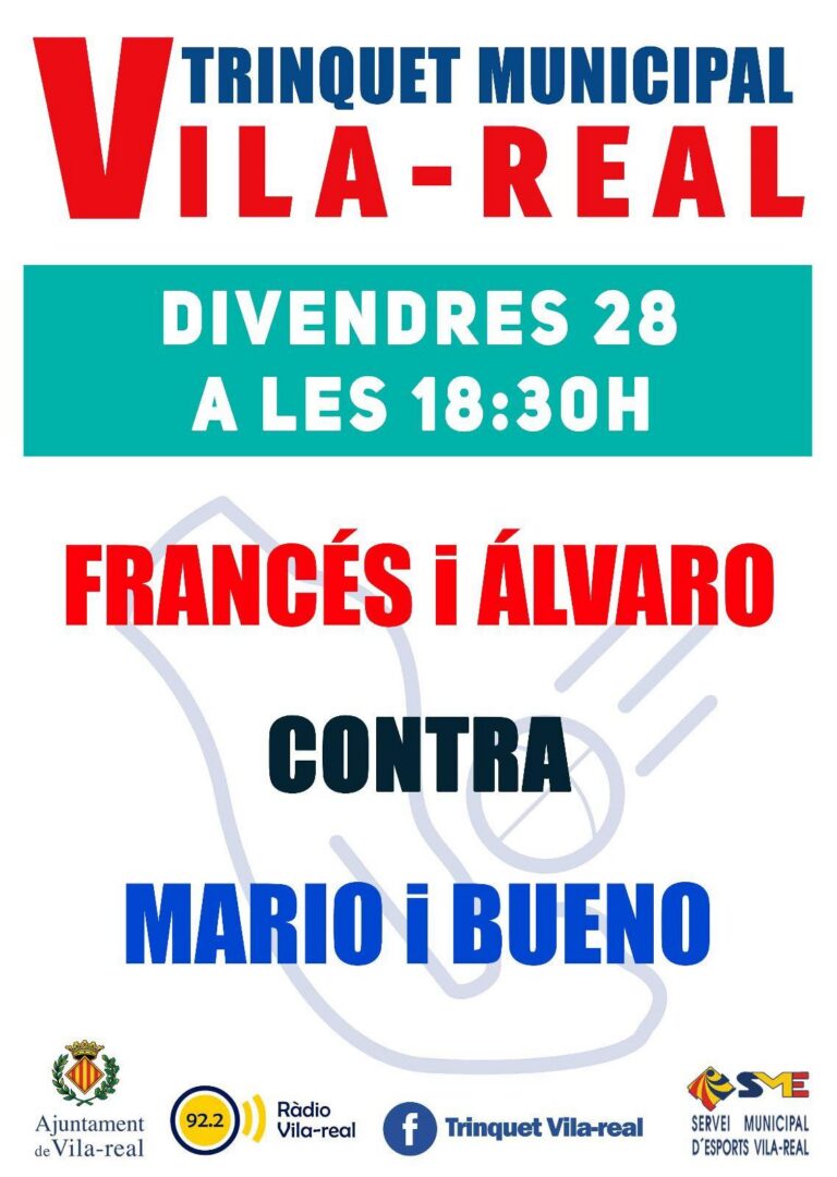 Gran partida de pilota valenciana a Vila-real: Francés i Álvaro contra Mario i Bueno