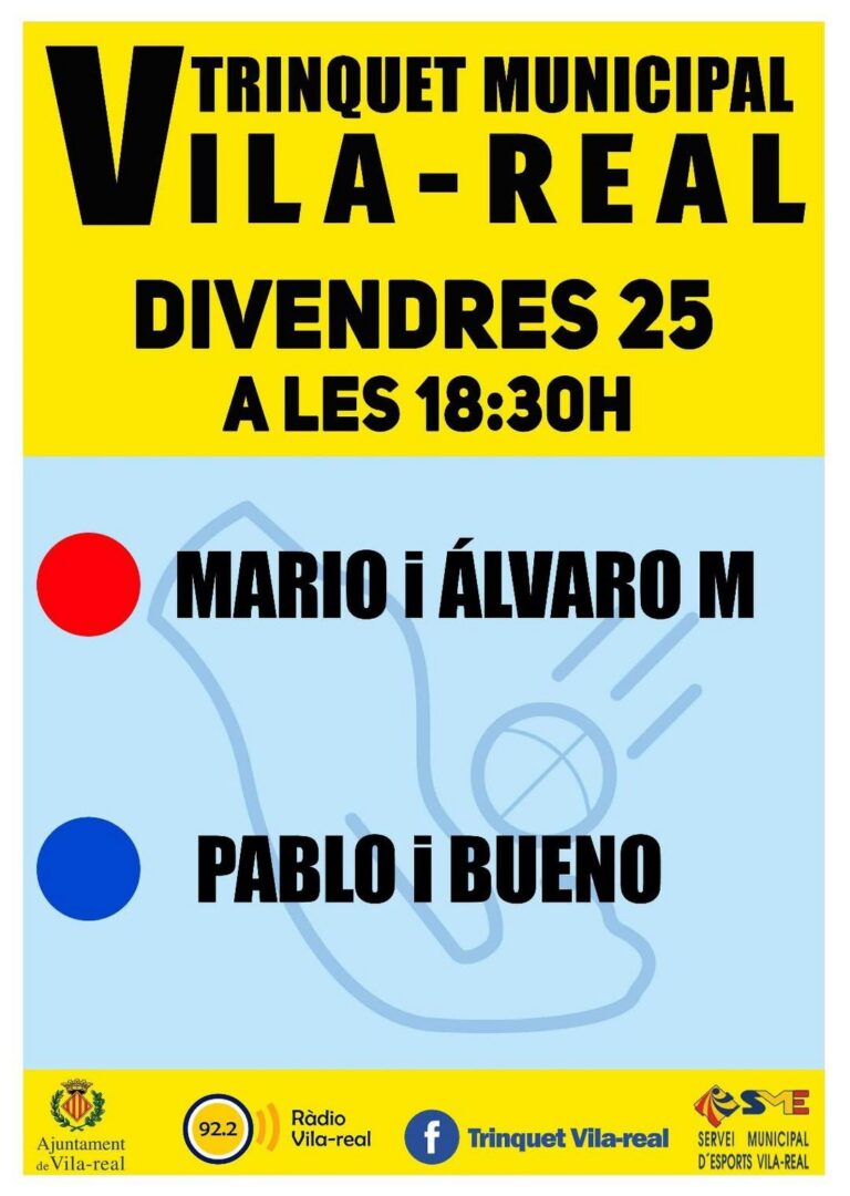 Emocionant partida de pilota el divendres al Trinquet Municipal