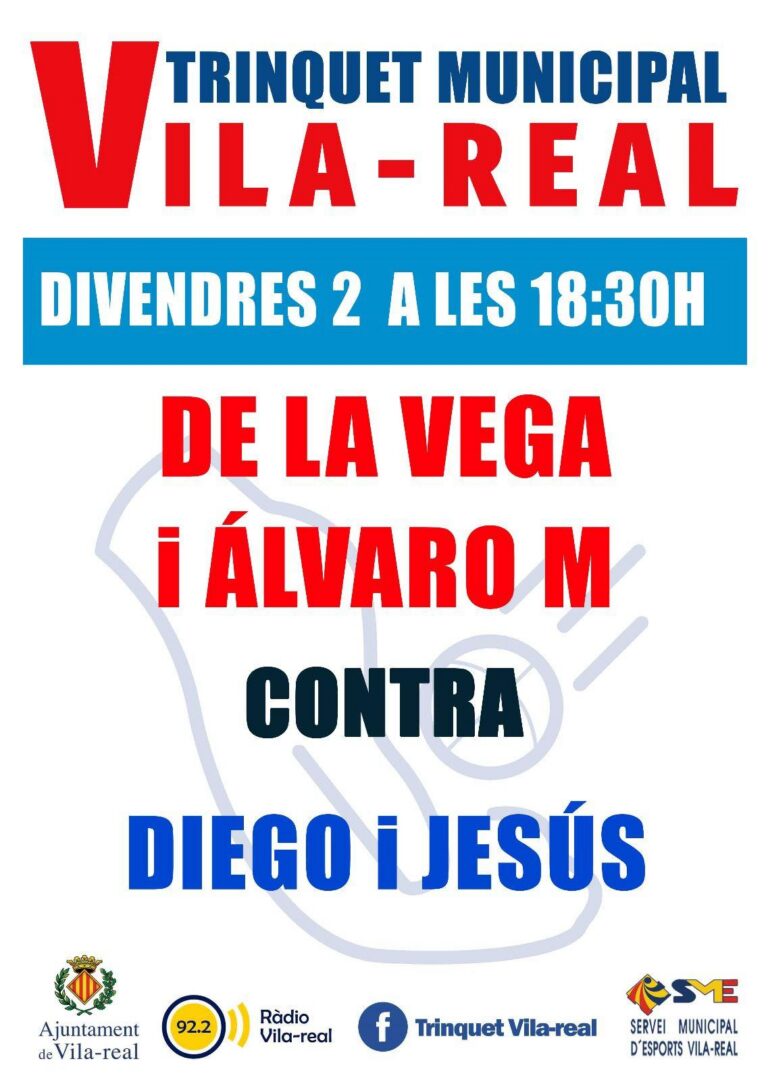 El Trinquet Municipal acull una gran partida de pilota el divendres