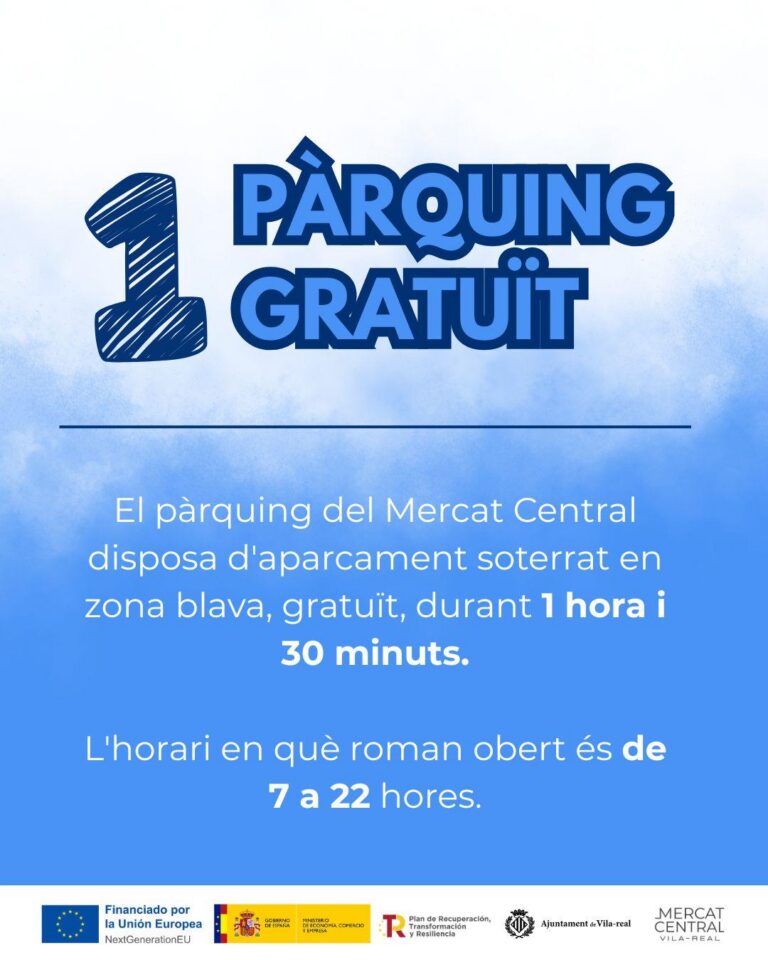 El Mercat Central oferix pàrquing gratuït en zona blava per a facilitar les compres