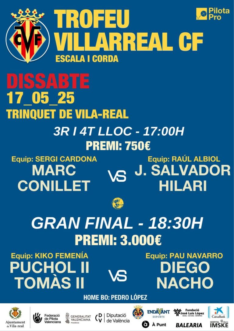 El Trofeu Villarreal CF es decidirà este dissabte amb una gran final dotada amb 3.000 euros
