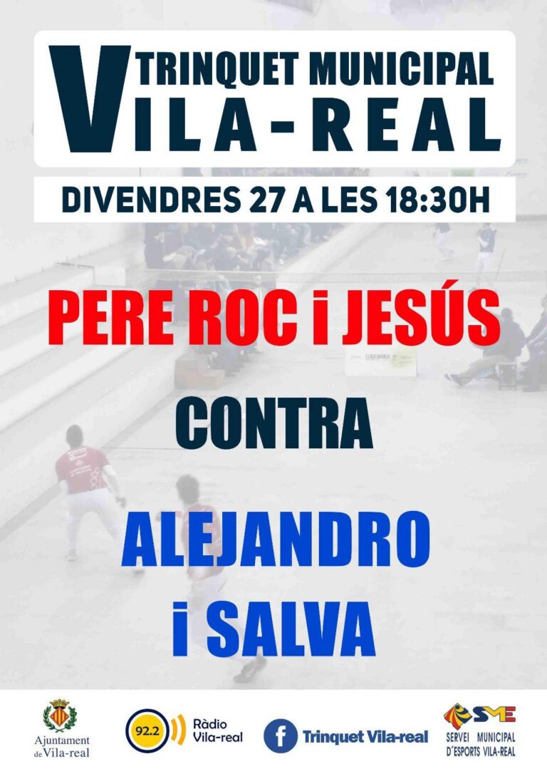 El Trinquet Municipal acull una nova partida d’alt nivell este divendres