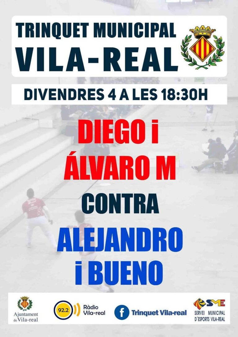 El Trinquet Municipal acull hui una nova partida de pilota