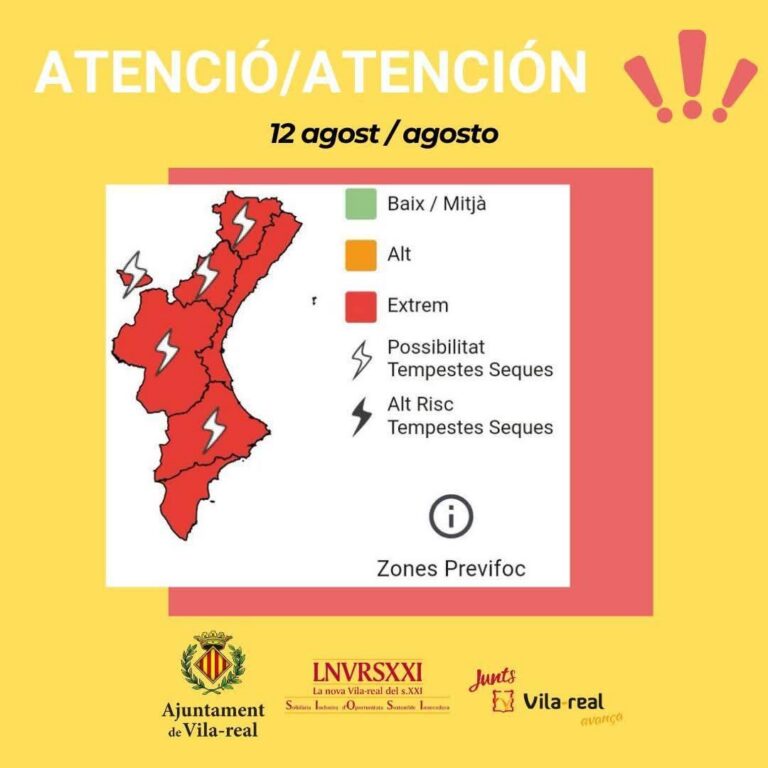 Preemergència extrema per risc d’incendi forestal a tot el territori valencià