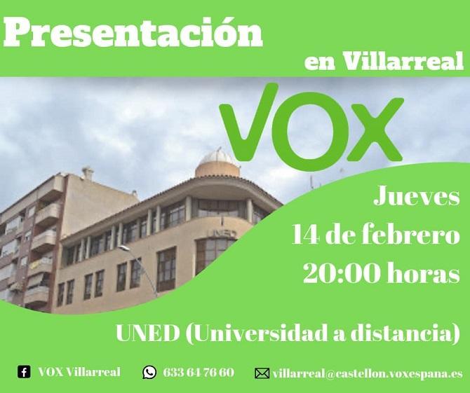 VOX es presenta oficialment a Vila-real demà a la UNED amb Irene Herrero com a coordinadora
