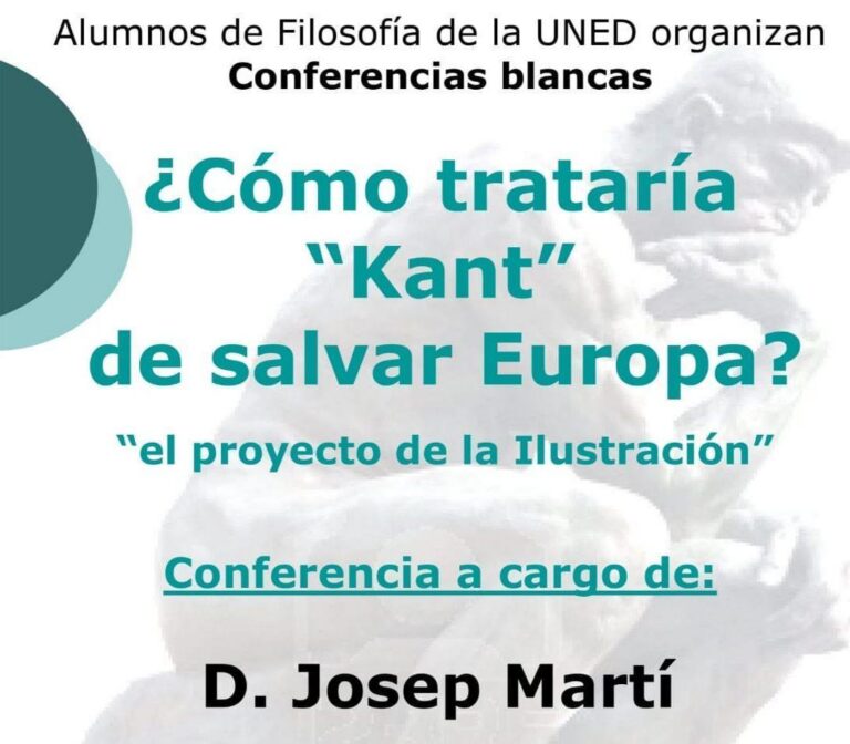José Martí oferirà demà en la UNED una conferència dramatitzada sobre Kant i la salvació d'Europa
