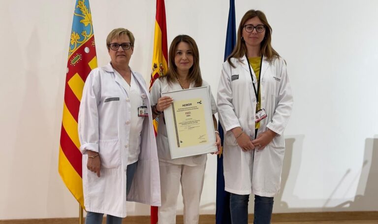 La Consulta d’Ostomies de la Plana, pionera a la Comunitat amb la certificació HU-CI d’AENOR