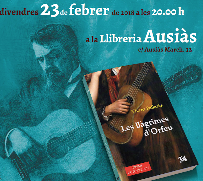 Vicent Pallarès presenta la seua novel·la ‘Les llàgrimes d’Orfeu’ sobre la vida de Tàrrega