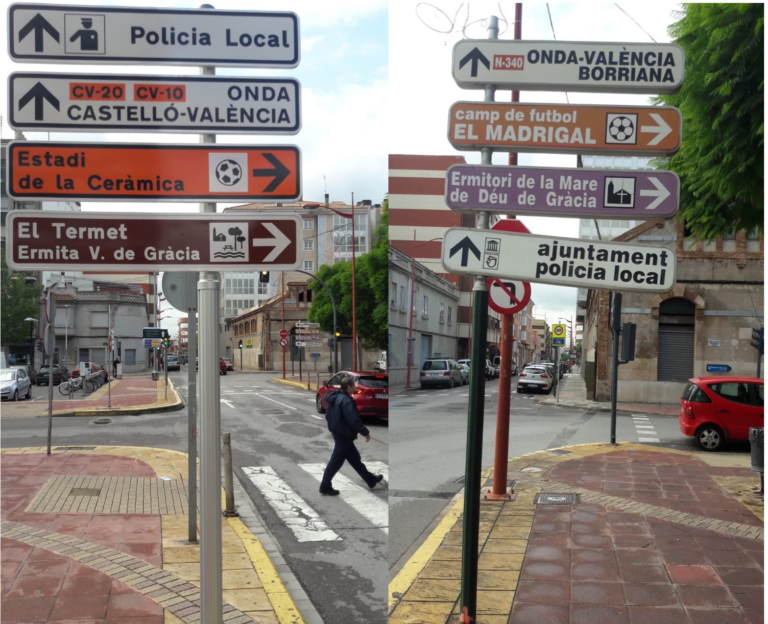 Villarreal CF i Territori renoven i unifiquen una trentena de senyals verticals que milloren imatge i trànsit