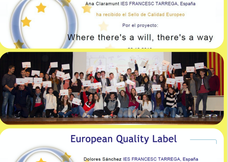 Alumnat dels departaments de Tecnologia i Francés del Francesc Tàrrega rep els segells de qualitat eTwinning