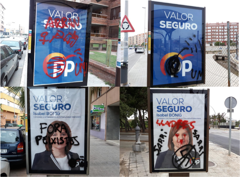 El PP denuncia que grups d’extrema esquerra els "amenacen de mort en pintades"