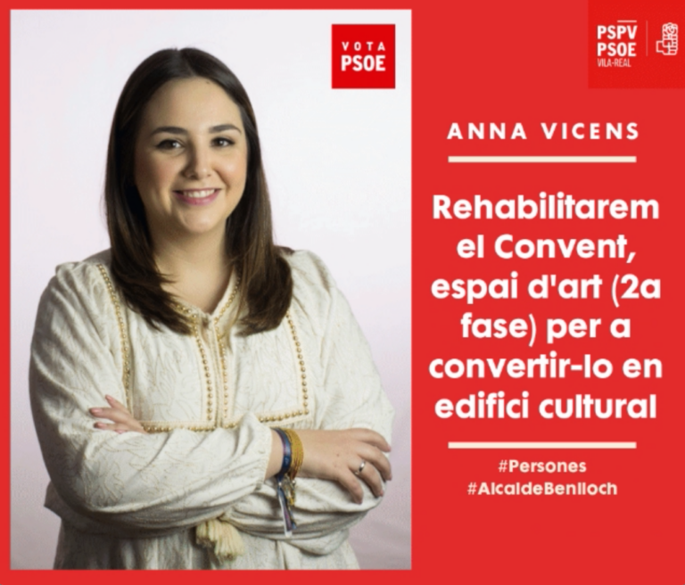 El PSOE culminarà la rehabilitació del Convent, espai d’art i crearà la Càtedra d’Estudis Musicals Francesc Tàrrega