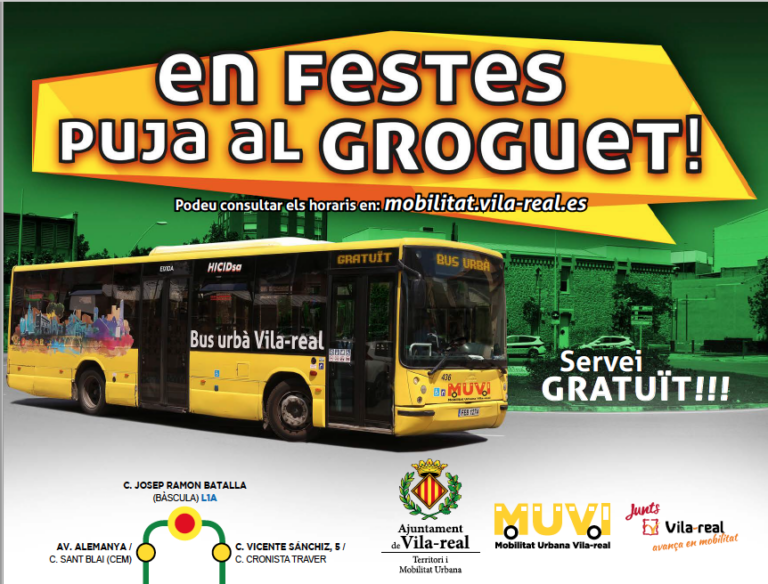 El Bus urbà gratuït es reforça en festes amb horari nocturn i adapta els recorreguts per a garantir una millor mobilitat