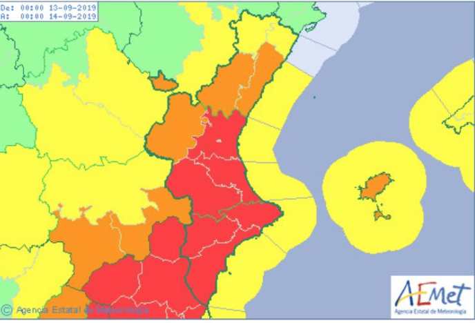 Vila-real suspén les classes demà davant la reactivació de l’alerta taronja i el risc de pluges fortes