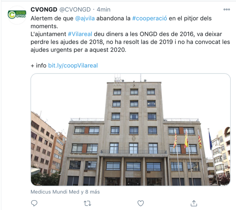 ONGD denuncia la manca d’ajudes per part de l’Ajuntament que desmenteix que no haja abonat cap subvenció