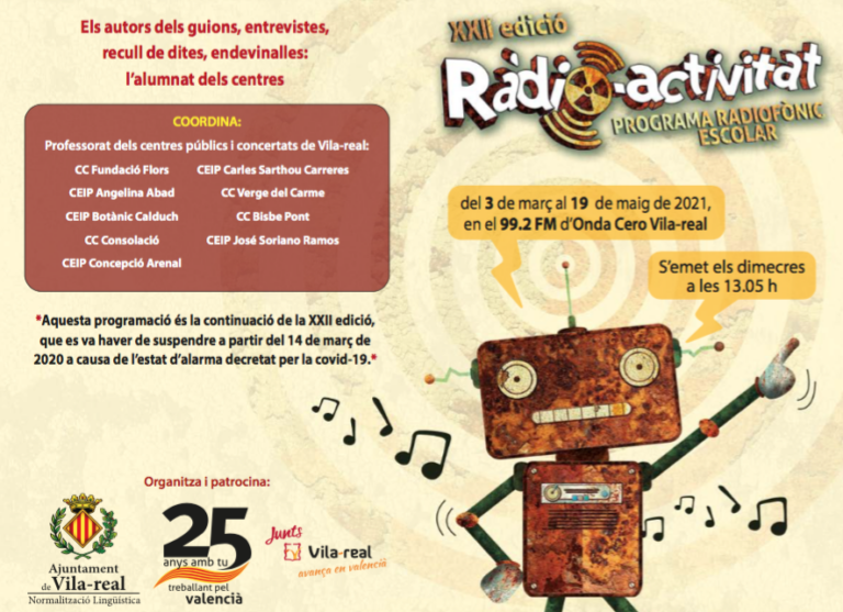 Torna el programa Ràdio-activitat per a fomentar l’ús del valencià entre els escolars