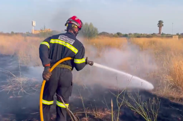 Un incendi de vegetació provoca talls de circulació dels trens entre Vila-real i Borriana
