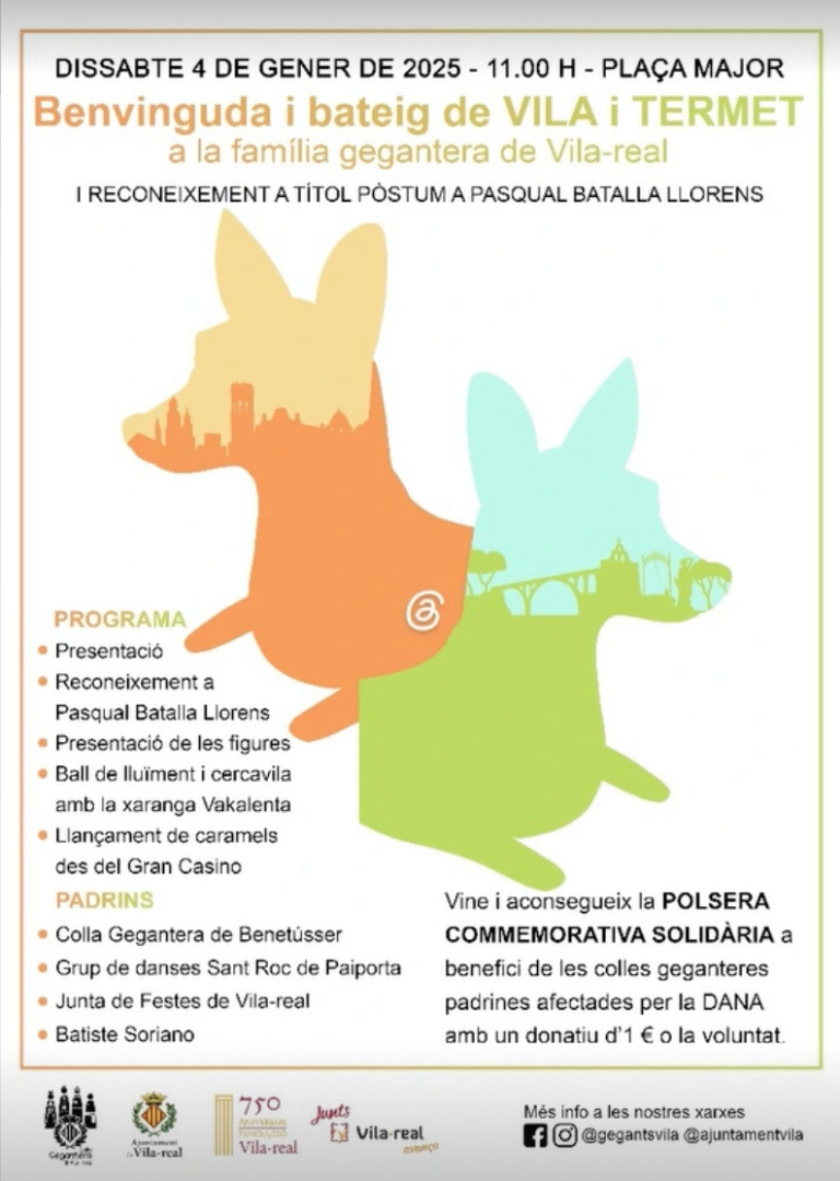 Vila-real dona la benvinguda a Vila i Termet, els nous gegants de la ciutat