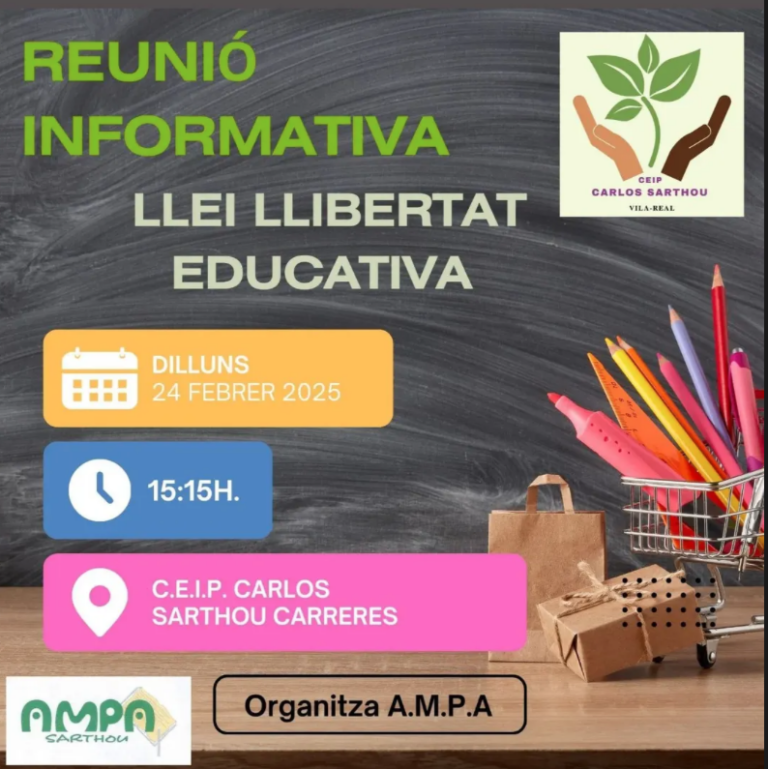 El CEIP Carlos Sarthou acull una reunió informativa sobre la Llei de Llibertat Educativa