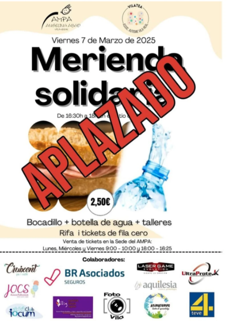 El CEIP Angelina Abad ajorna la berenar solidària per la situació meteorològica