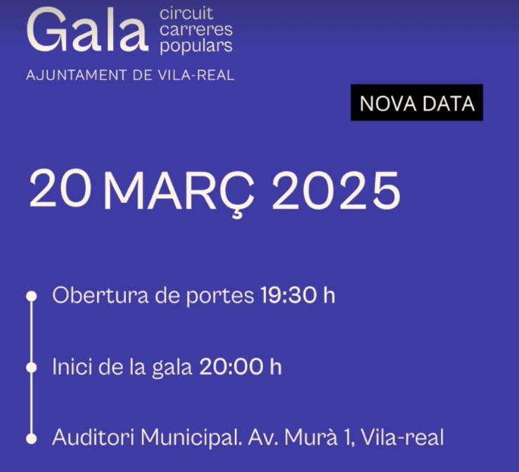 Tot preparat per a la Gala del Circuit de Carreres Populars de Vila-real