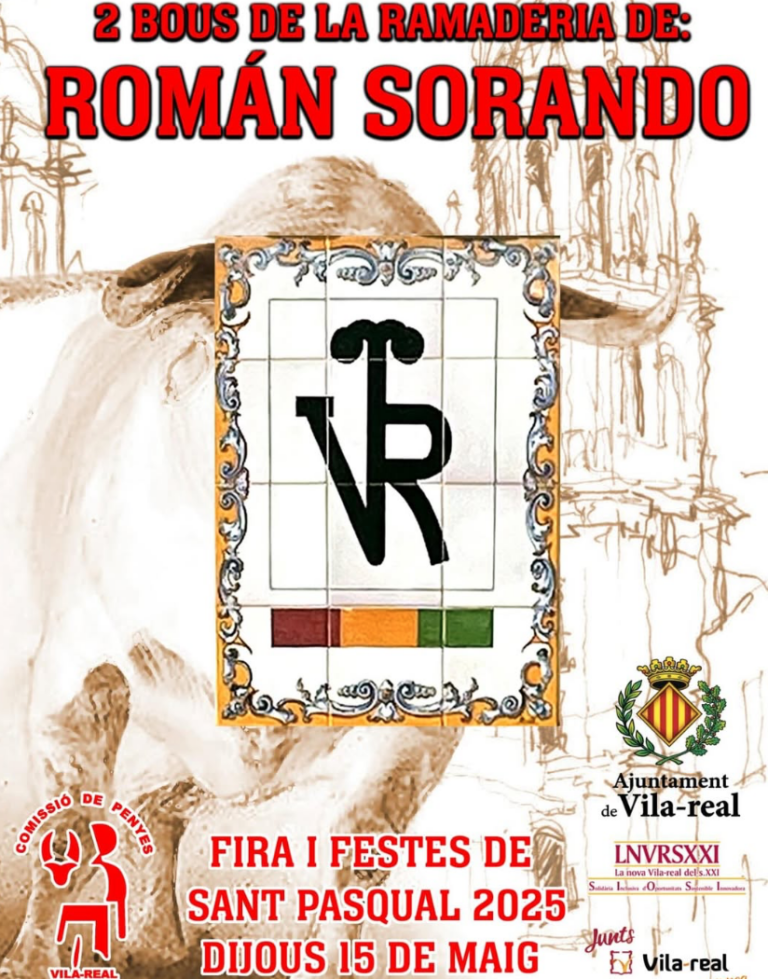 Vila-real acollirà dos bous de la ramaderia Román Sorando per a festes