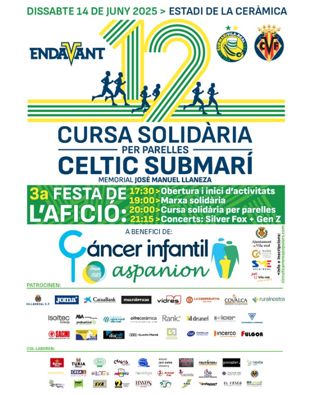Arriba la 12a Cursa Solidària Celtic Submarí a benefici del càncer infantil