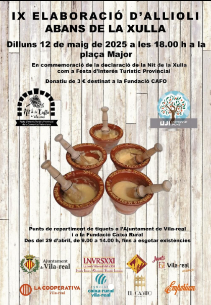 L’allioli torna a ser protagonista a Vila-real amb la IX elaboració abans de la Xulla