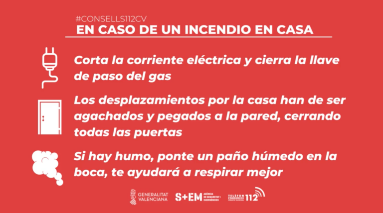 Consells essencials en cas d’incendi domèstic: la Generalitat Valenciana recorda com actuar amb seguretat