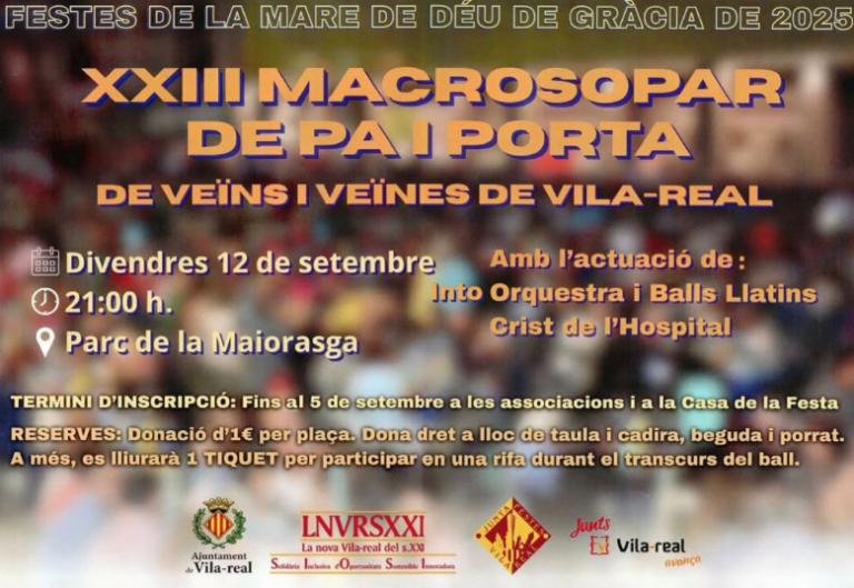Vila-real celebra el XXIII Macrosopar de Pa i Porta