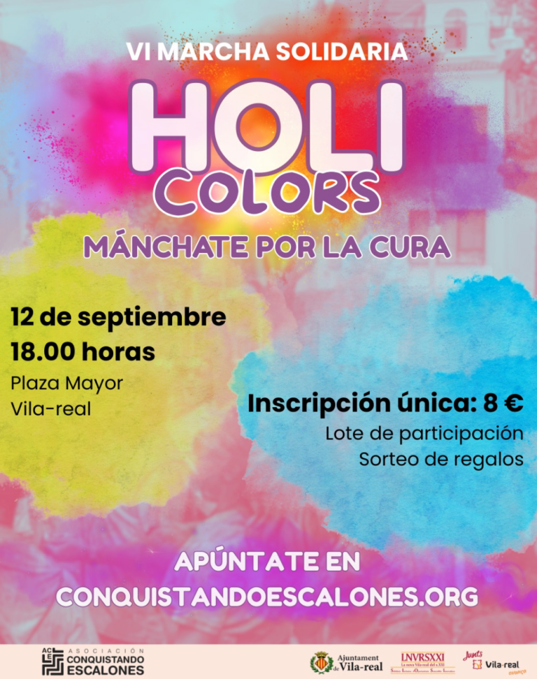 Vila-real es tenyirà de colors amb la VI Marxa Solidària Holi Colors