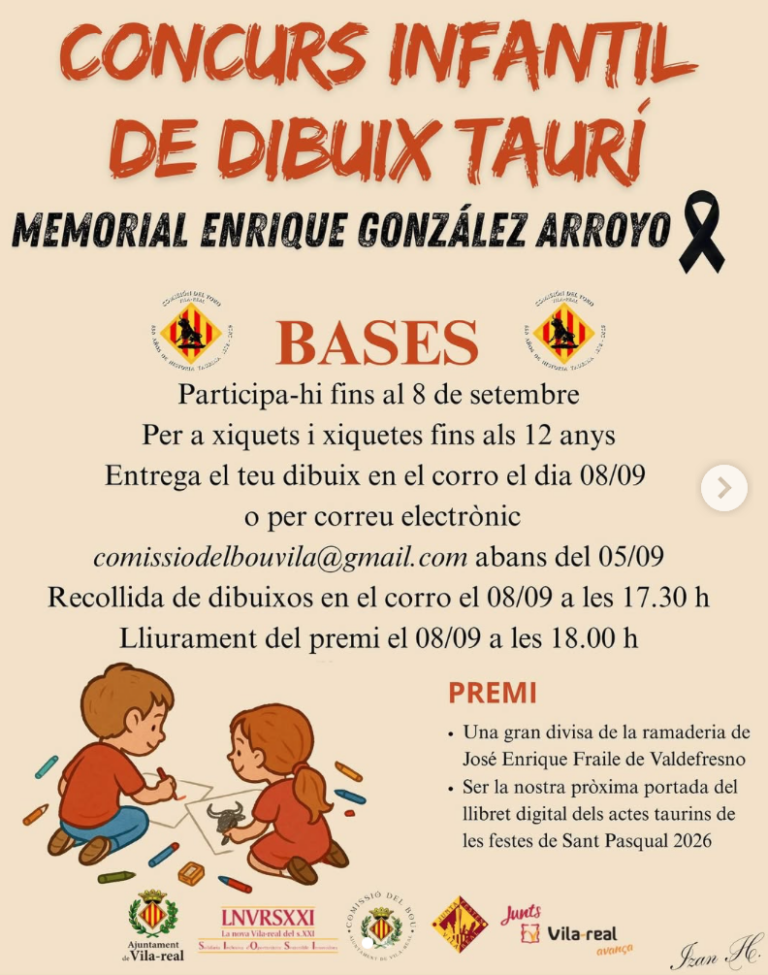 Concurs Infantil de Dibuix Taurí: els més xicotets protagonistes del Memorial Enrique González Arroyo