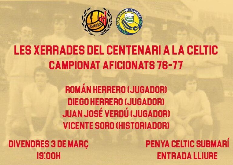 Segona sessió de ‘Xerrades del centenari a la Celtic’