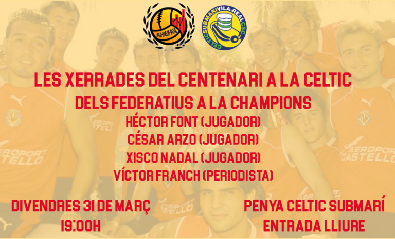 Xisco Nadal, Héctor Font i César Arzo en ‘Xerrades del centenari a la Celtic’