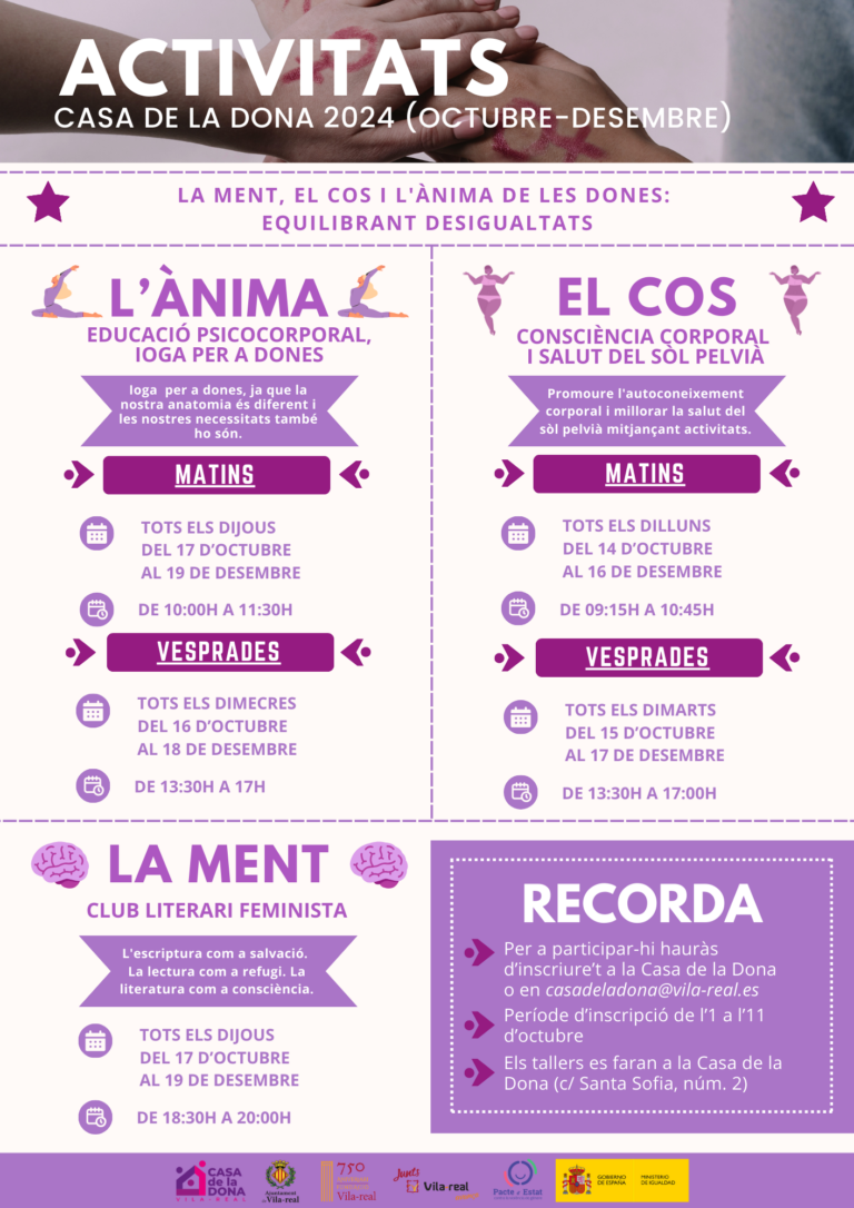 La Casa de la Dona de Vila-real impulsa un nou programa per al benestar femení aquest trimestre