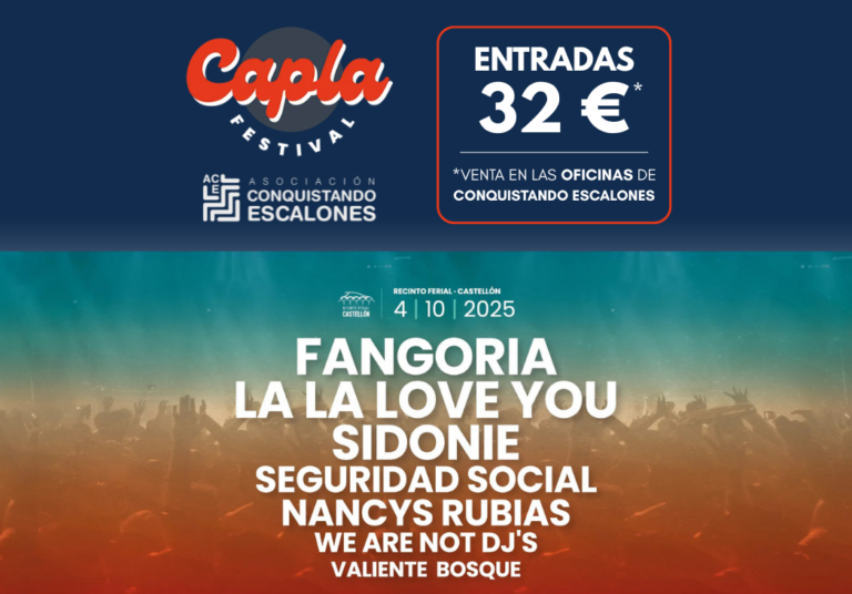 Conquistando Escalones impulsa la solidaritat amb la venda d’entrades per al Capla Festival 2025 a Castelló