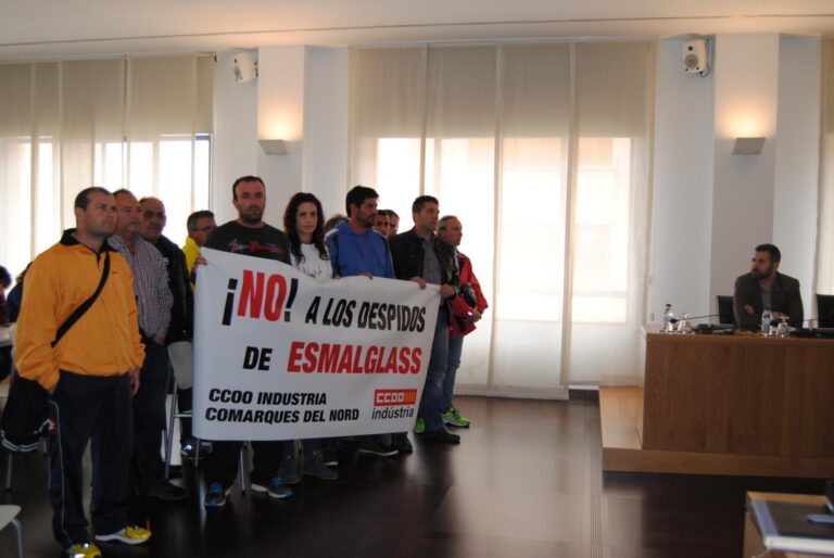 El Ple mostra el seu recolçament als acomiadats d’Esmalglass
