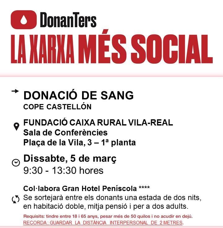 Vols donar sang? Aquest dissabte 5 de març es realitza nova jornada a Vila-real