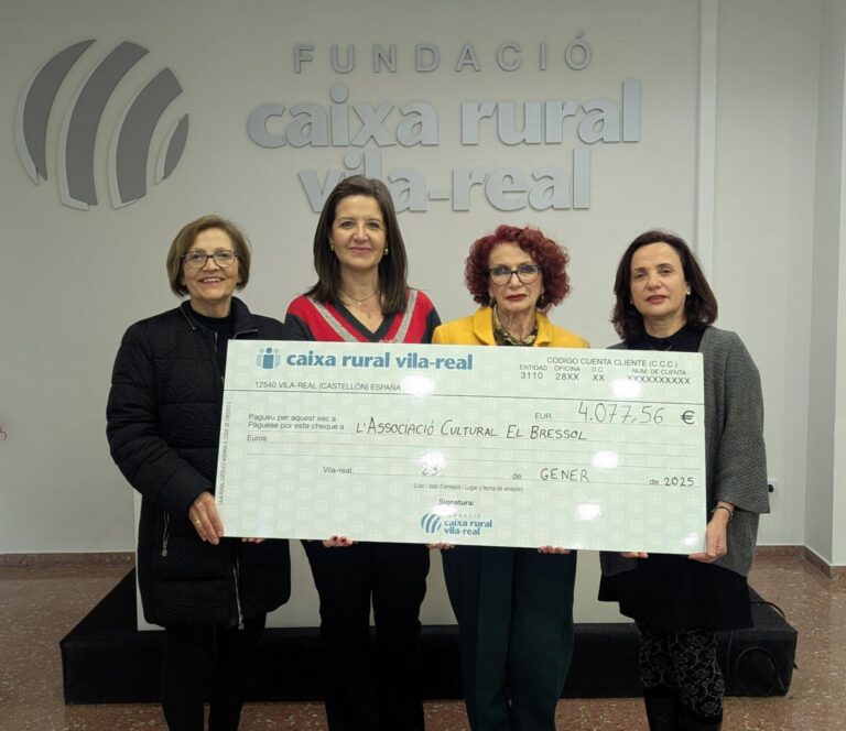 La Fundació Caixa Rural Vila-real entrega 4.077,56 euros a l’AC El Bressol