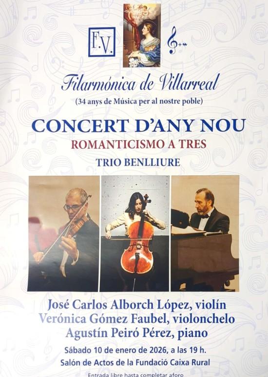 La Filharmònica de Vila-real oferirà un concert gratuït el dissabte 10 de gener