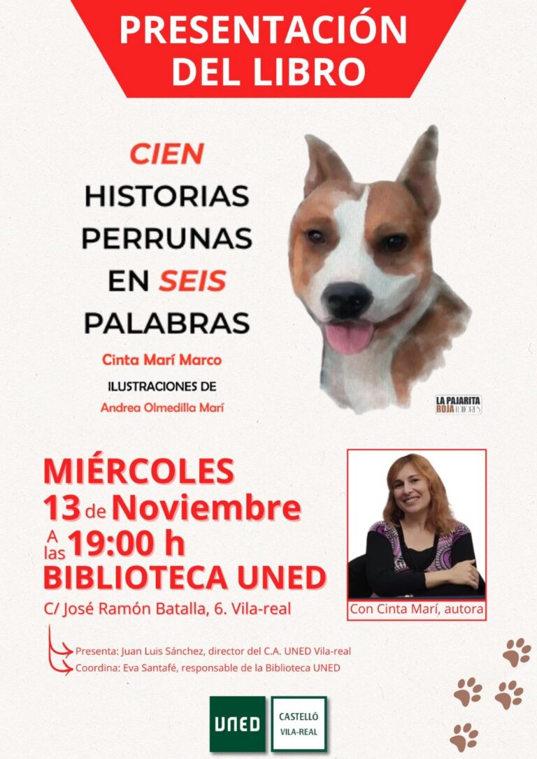 La Biblioteca de la UNED presenta el llibre “Cen històries perrunes en sis paraules»