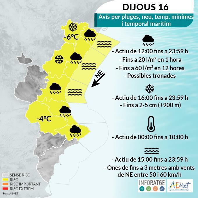 Avís groc per pluges: precaució i consells per garantir la seguretat