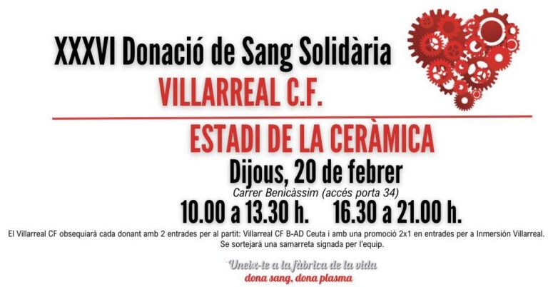 El Villarreal CF impulsa la XXXVI Donació de Sang Solidària