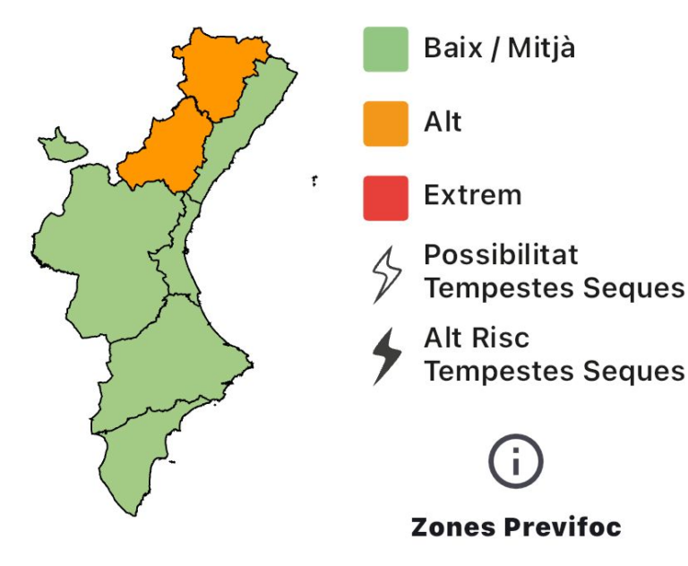 Preocupació al nord de Castelló pel risc elevat d’incendis forestals