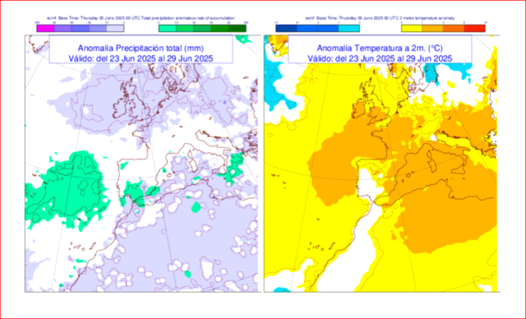 L’AEMET preveu un final de juny amb temperatures més altes de l’habitual a la zona mediterrània