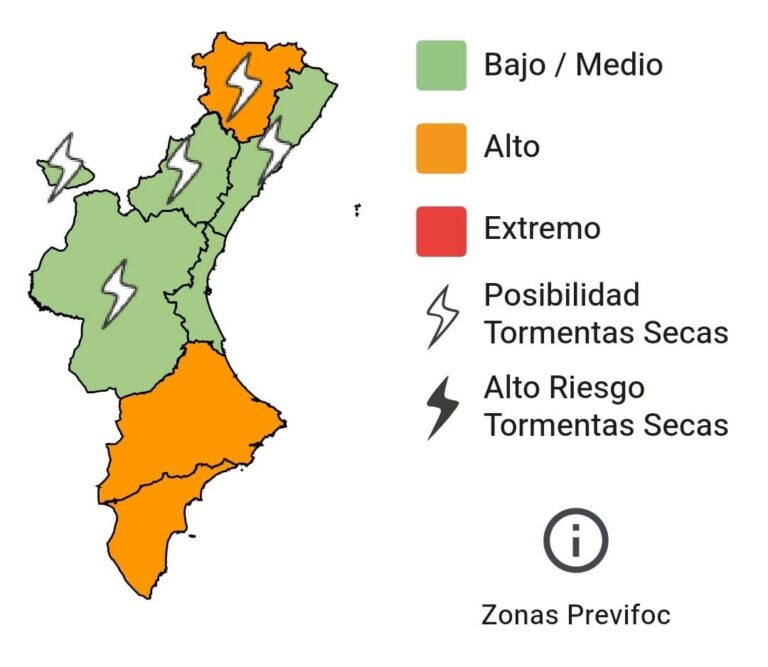 Risc alt d’incendis forestals i possibilitat de tempestes seques en diverses comarques