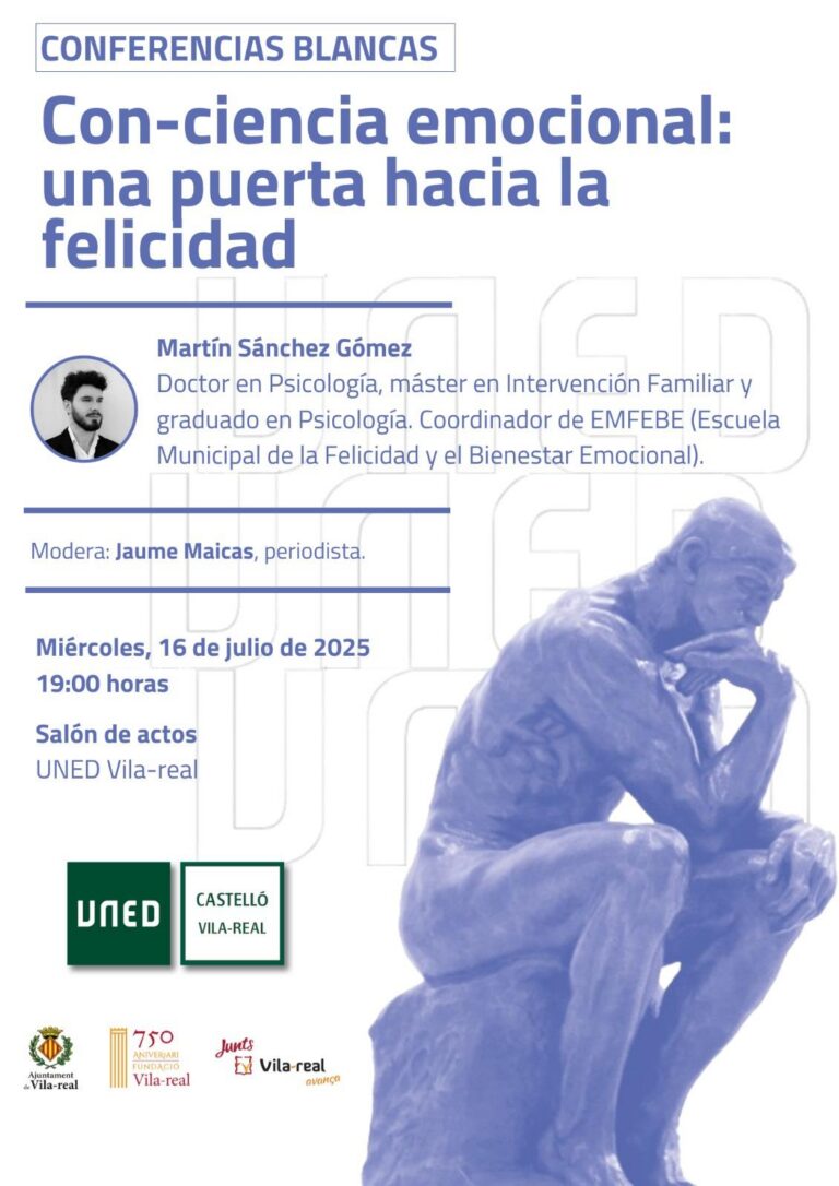 Hui a la UNED Vila-real: «Con-ciència emocional: una porta cap a la felicitat»