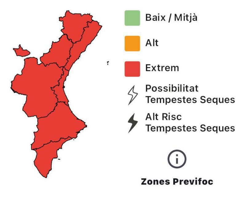 Alerta màxima per risc d’incendis forestals a Vila-real