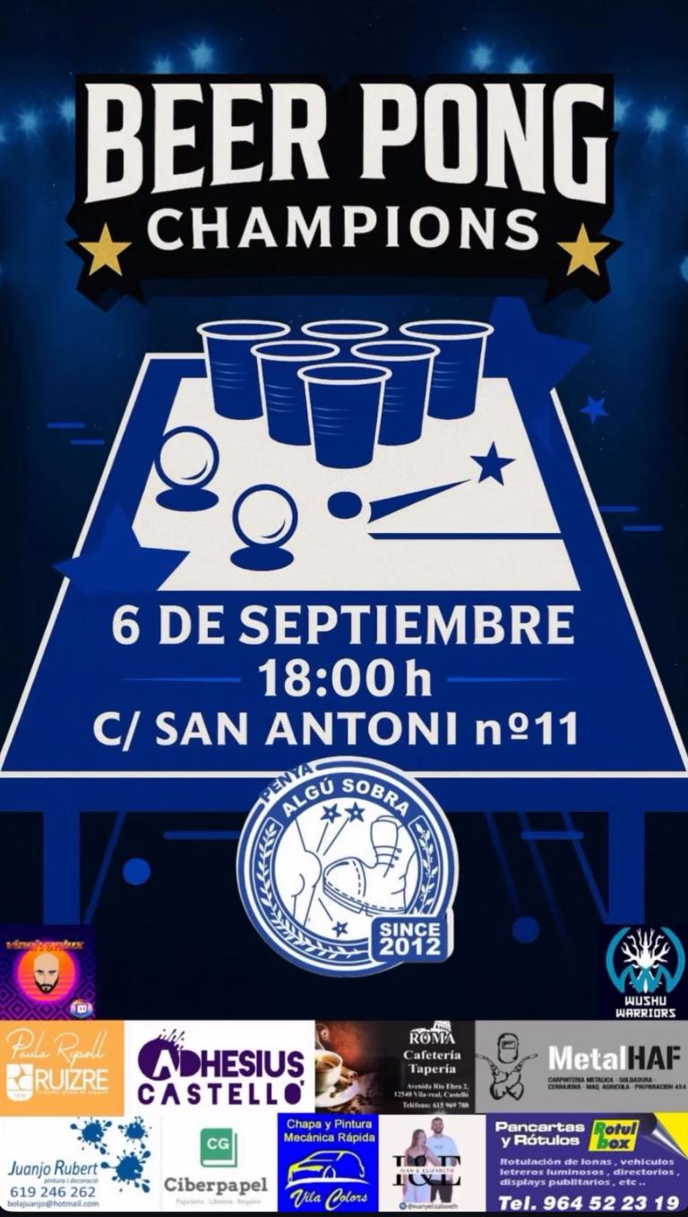 Vila-real acull un torneig de Beer Pong el pròxim 6 de setembre